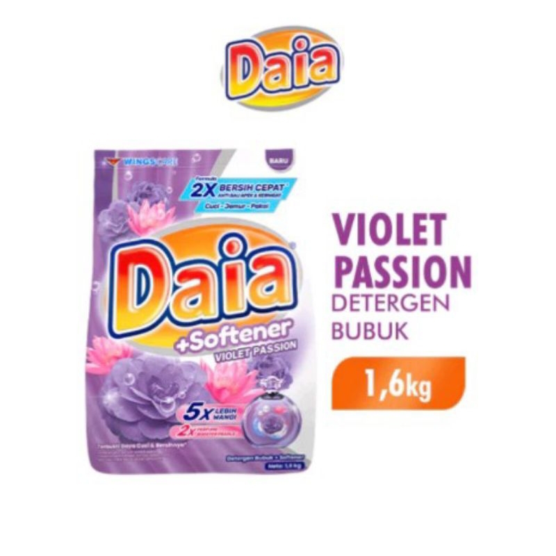 Violet daia deterjen 1,6 kg - 1.5 kg/Daia violet Deterjen bubuk 1,6 kg