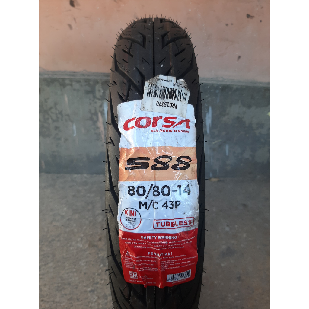 Ban Corsa S88 Tubless Ban Luar Motor Matic Ring 14 Ukur 80/80 Murah