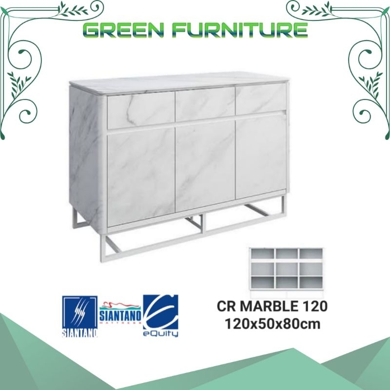 lemari kabinet siantano CR MARBLE  120 buffet tv rak tv credenza