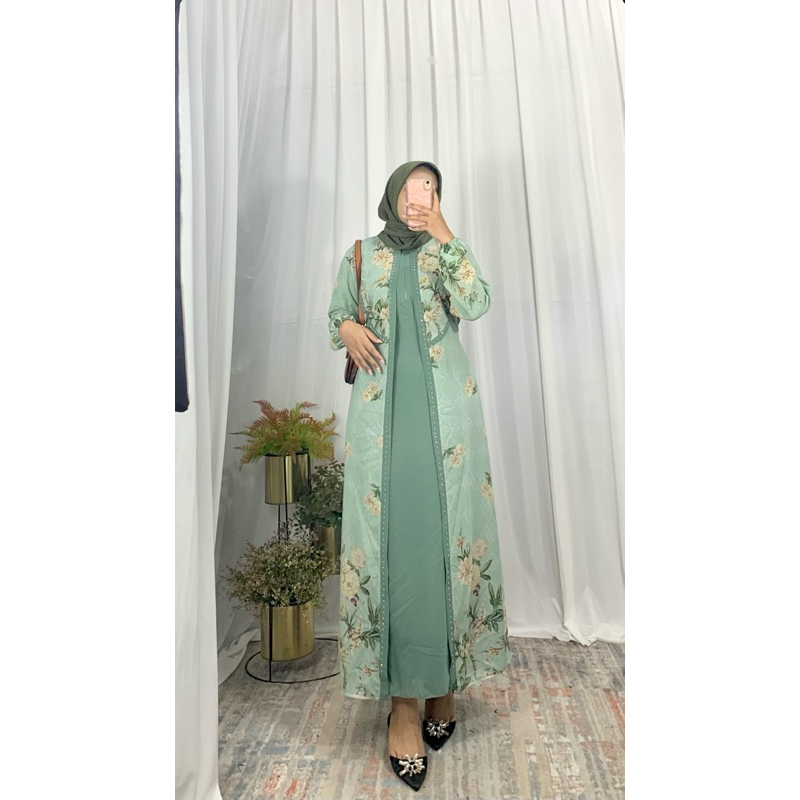 Gamis Ceruty Motif Bunga