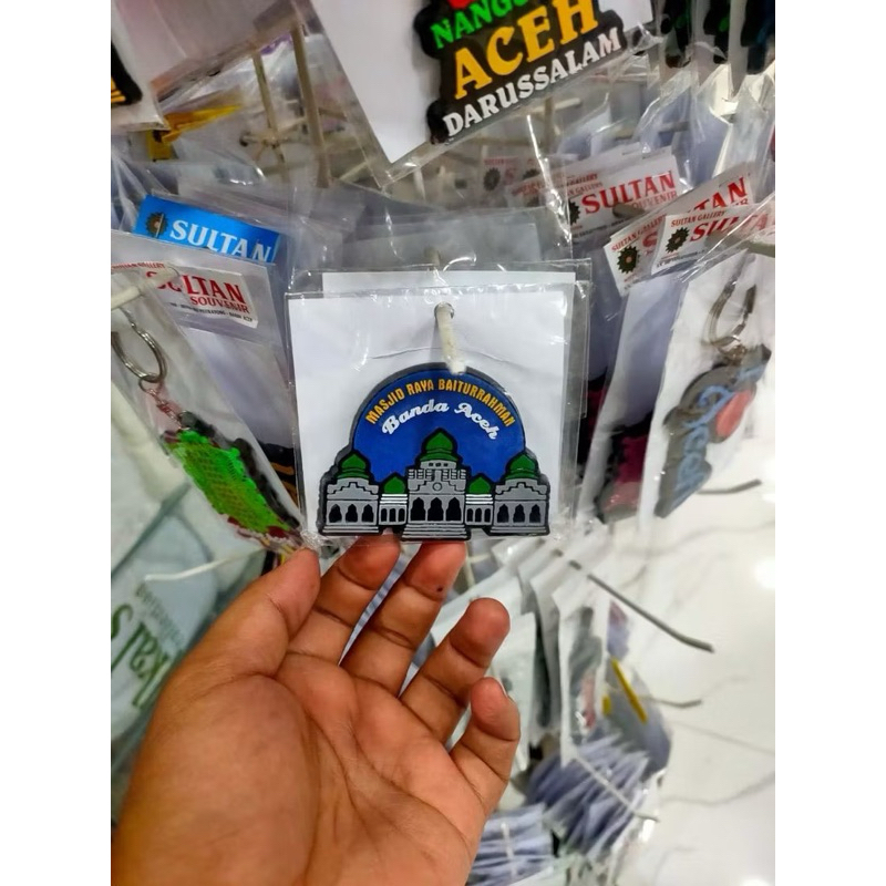 tempelan kulkas motif masjid raya aceh | magnet kulkas aceh