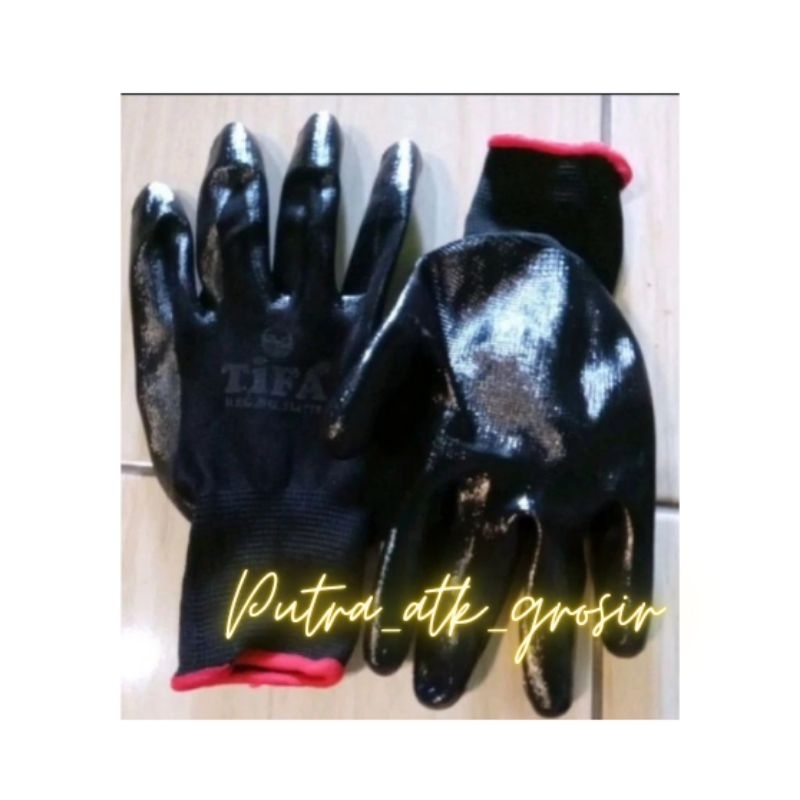 (1pcs/1pasang) kaos tangan merk tiffa /kaos tangan berlapis karet tebal/ kaos tangan karet/ kaos tan