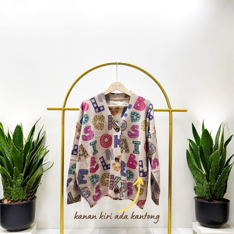 ALPHABET CARDIGAN / CARDIGAN VINTAGE/ CARDIGAN JUMBO