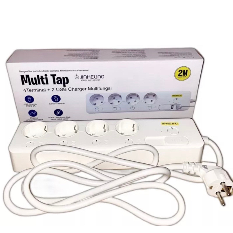 multi tap terminal usb 4 tap + 2usb charger multifungsi