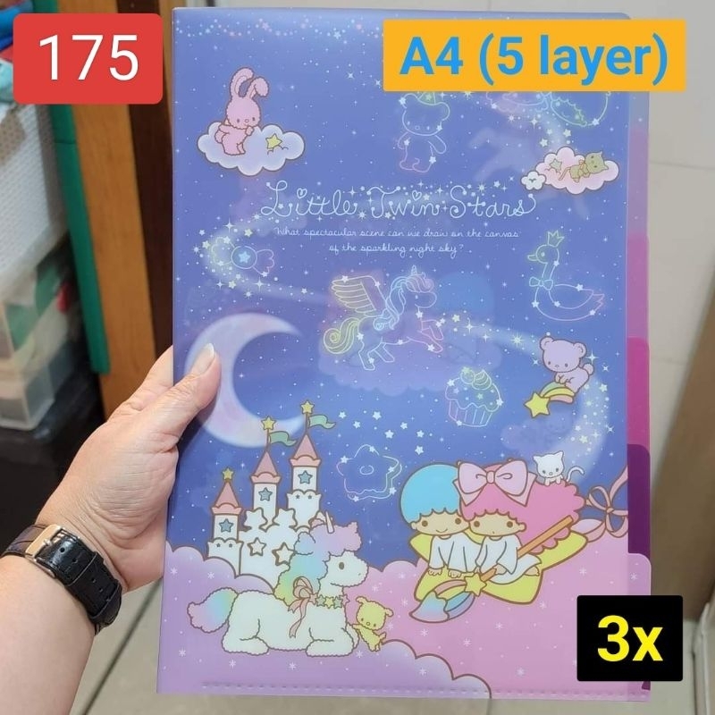

Map Dokumen Clear File A4 5 Layers Sanrio Karakter Little Twin Stars