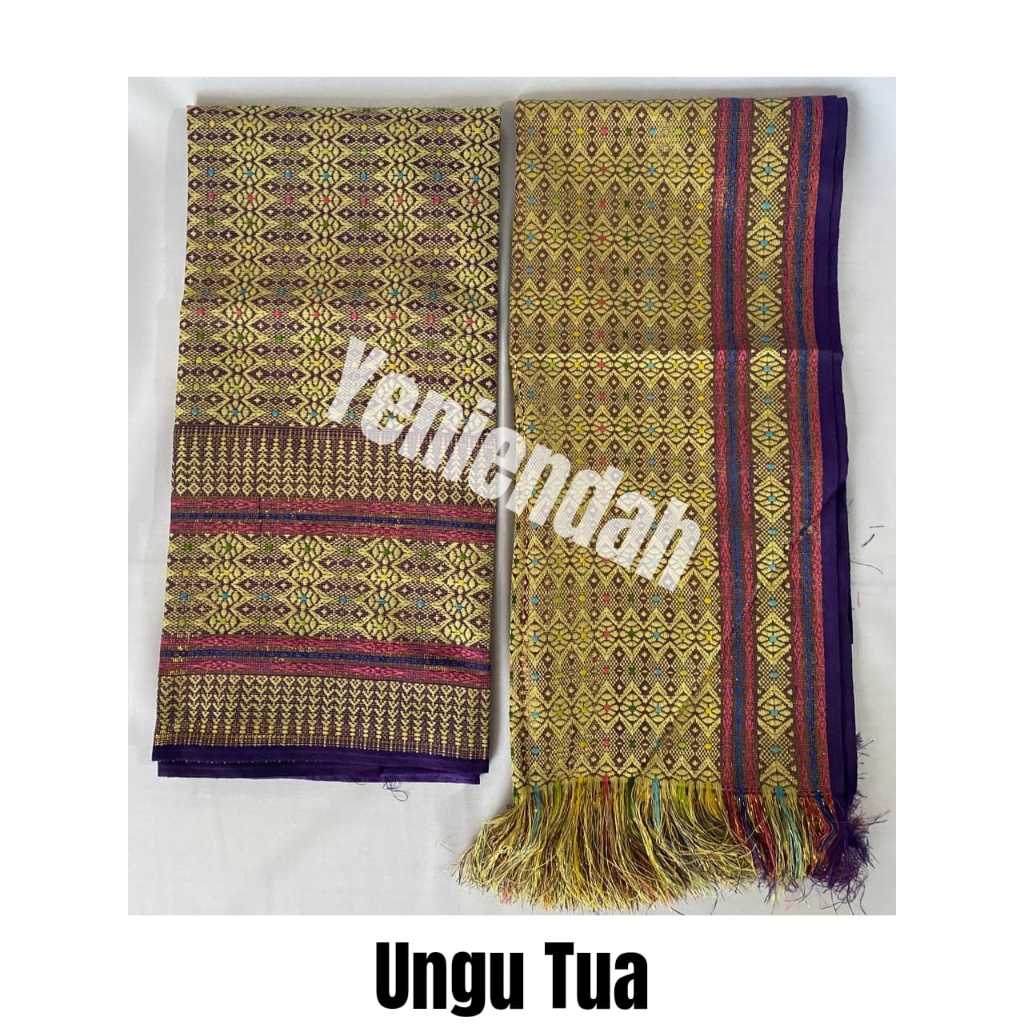 kain songket thailand Pinggir Ungu Tua