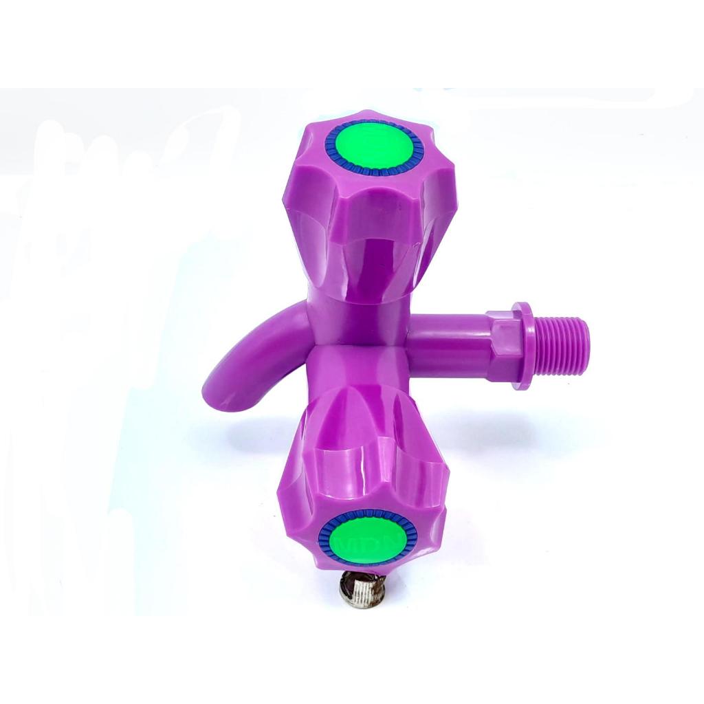 Kran Double Bulat Shower MDN / Kran Cabang Pvc / Kran Double Putar