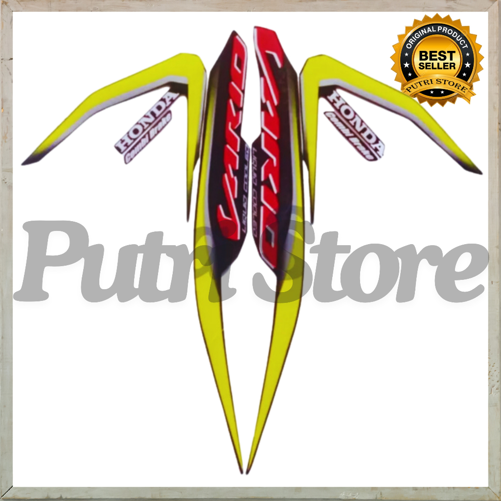 Stiker Striping Honda Vario 125 2019 Kuning Hitam list body motor Vario 125