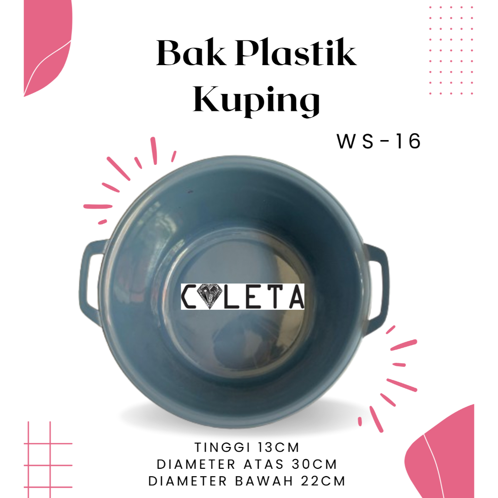 Bak Kuping / Bak Plastik / Bak Bulat/ Bak Warna Serbaguna Bak Mandi / Bak Cucian DX
