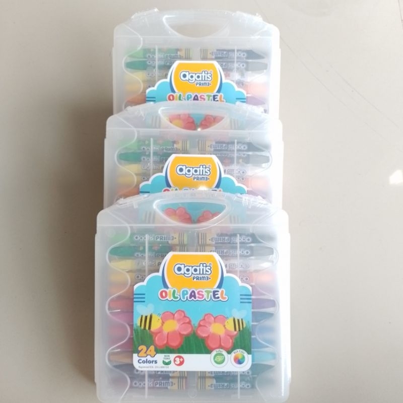 

mh Crayon Oil Pastel Agatis Prime 24 Warna Hexagonal ( Set ) [ Orinal ]