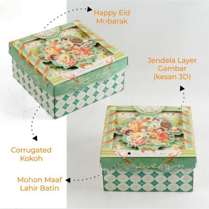 

Cake Box Lebaran Dus Toples Kemasan Hampers Packaging Idul Fitri Ukuran 22x22x10 cm