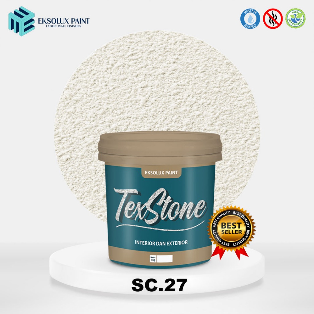 Cat Dinding Tekstur Kamprot White Ukuran 1 Kg - Cat Tembok Texture Kamprot Putih TEKSKAM