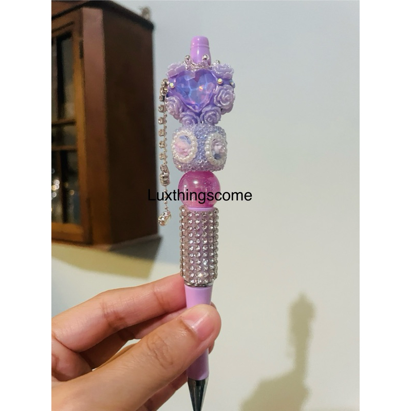 pulpen mewah bunga ungu