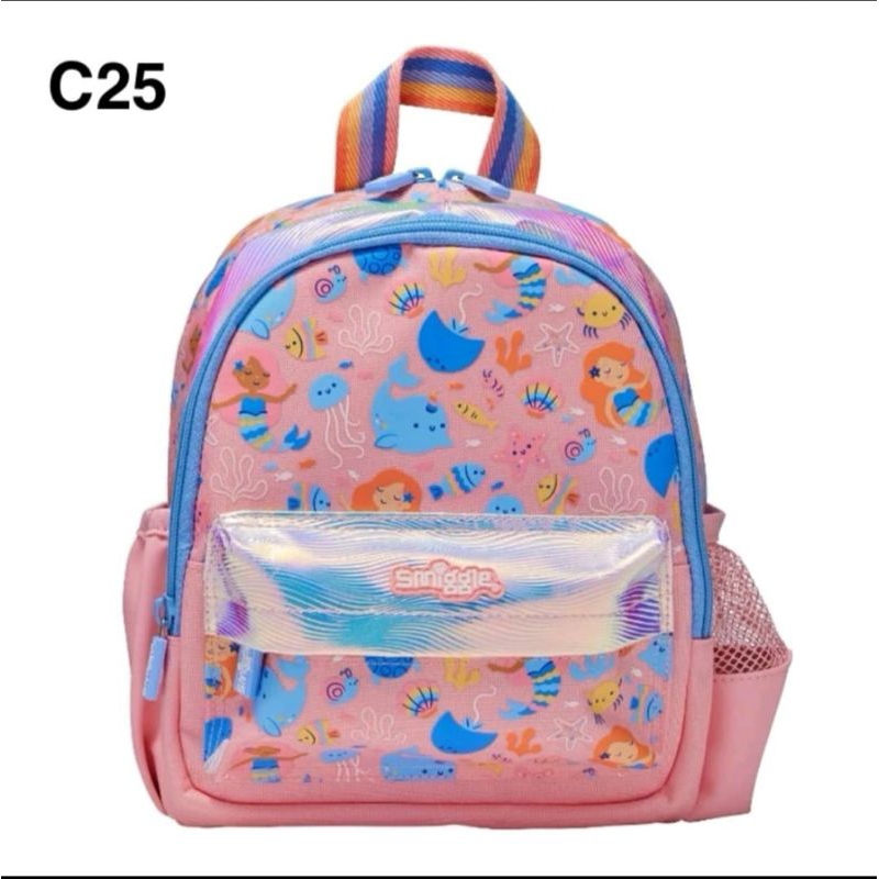 C25 MERMAID PEACH Tas Ransel Smiggle Mermaid Peach PG Anak Perempuan