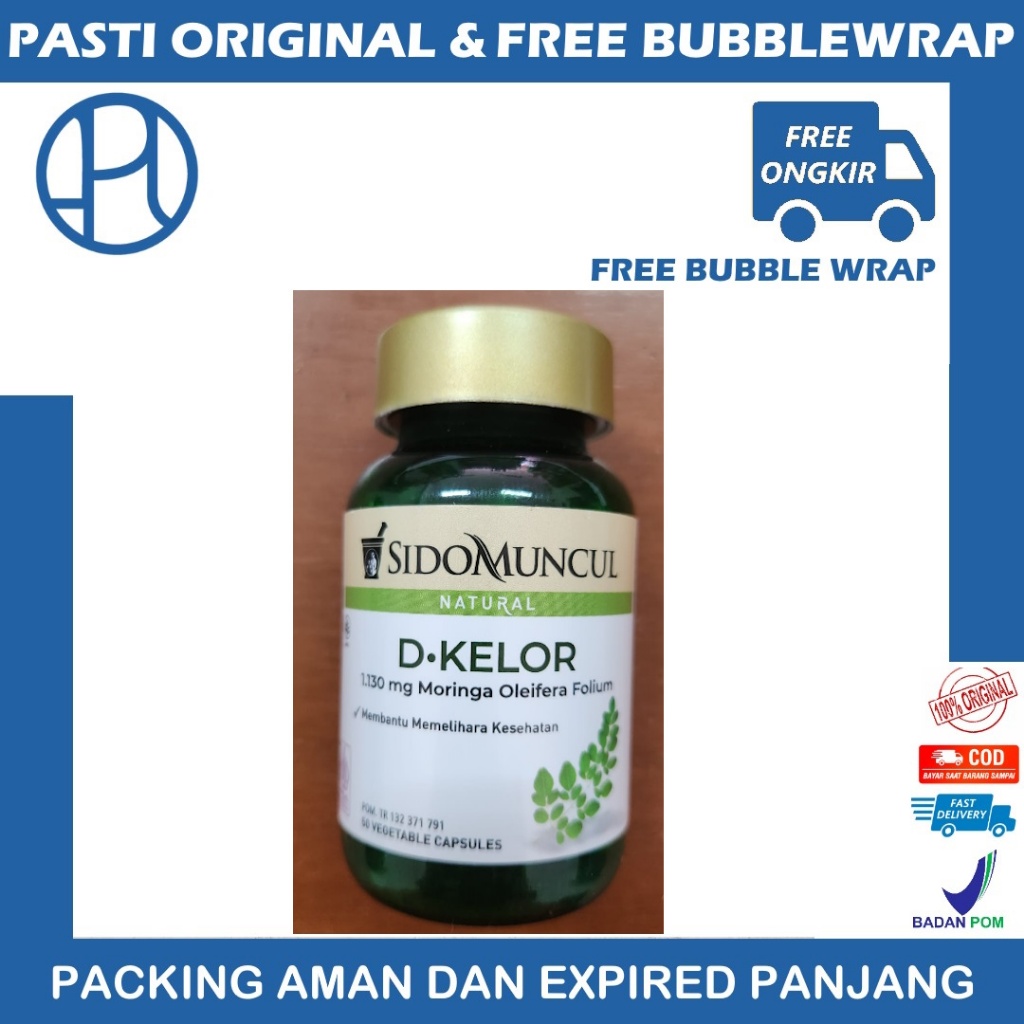 SIDOMUNCUL NATURAL D-KELOR BOTOL 50 KAPSUL DAUN KELOR