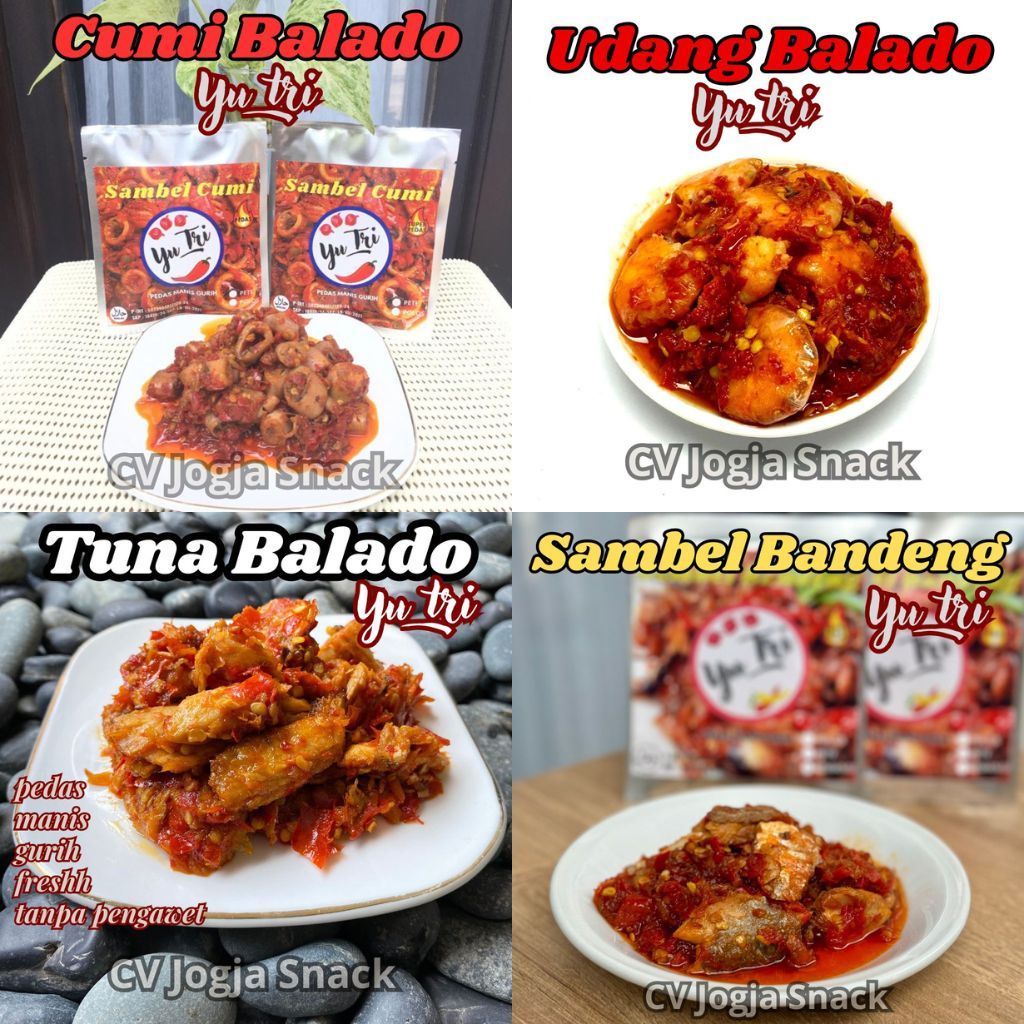 

PROMO PAKET HEMAT 4 SACHET SAMBEL CUMI UDANG TUNA BANDENG BALADO 240 GRAM MANIS PEDAS GURIH HALAL