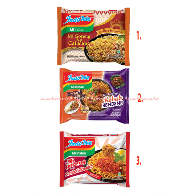 

Indomie 85gr Mi Goreng Rasa Cakalang Kebab Rendang Sambal Rica Rica Mie Instan Indo Mie Fried Noodle