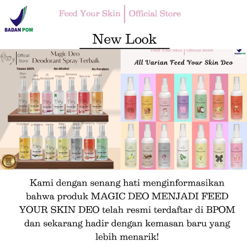 Bpom Deodorant Spray Magic Deo Original Feed Your Skin Beauty By Syahrazad Ampuh Atasi Bau Badan Dan