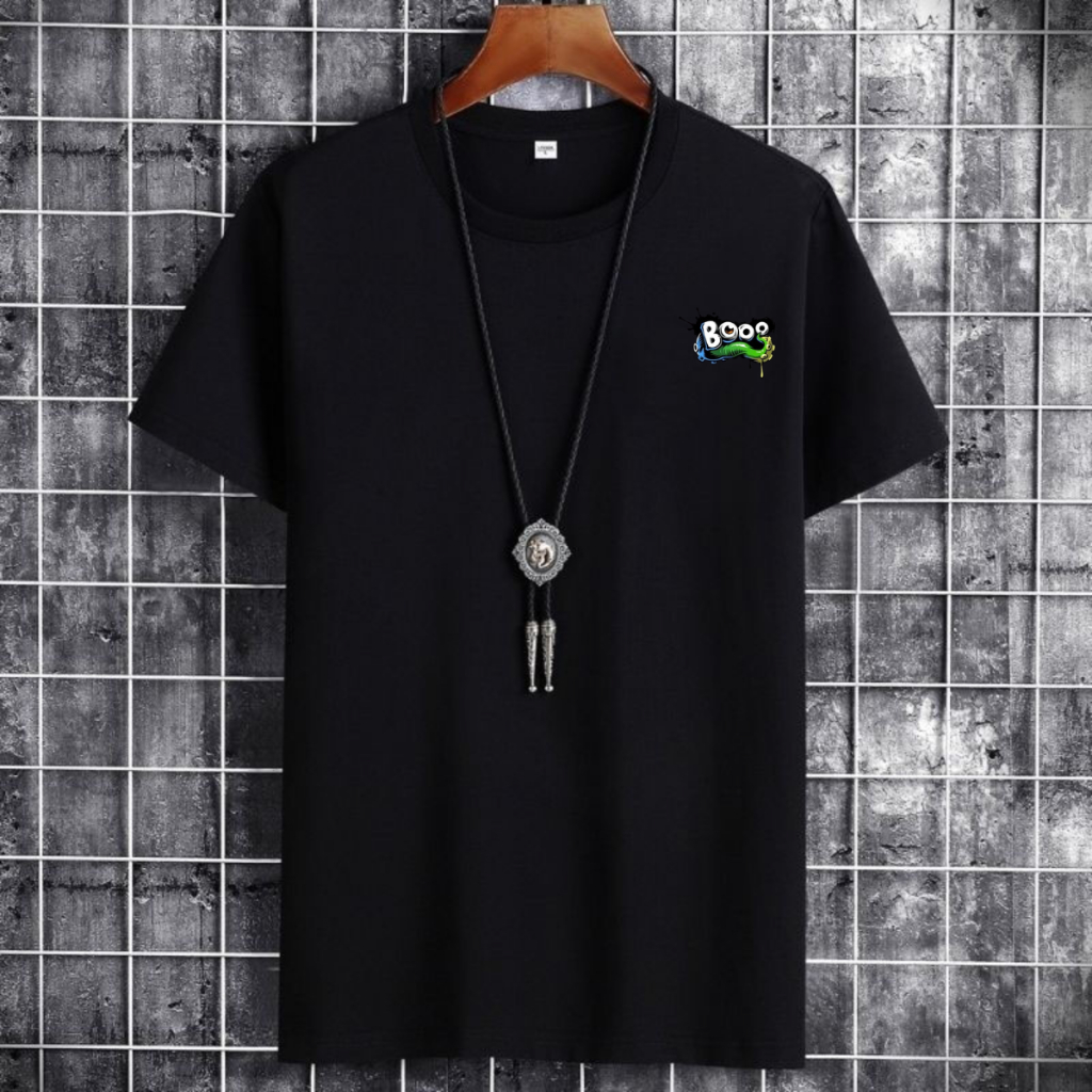 Baju Kaos BOO GURITA Simple Pria - Baju Distro Atasan Dewasa - Tshirt Hitam Boo Gurita Simple Pria