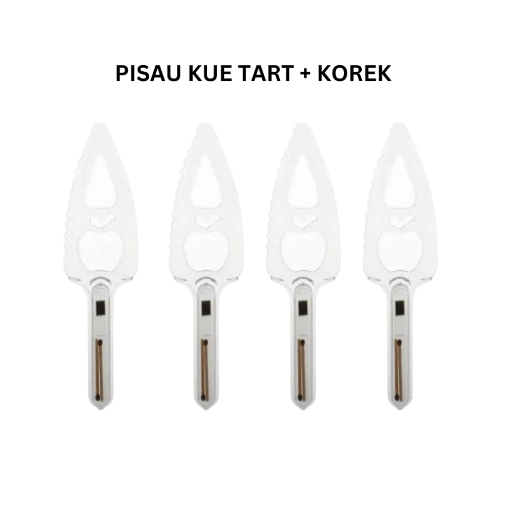 MSM Pisau Kue + Korek Api Kayu Pisau Cake Tart Plastik Bening Transparan