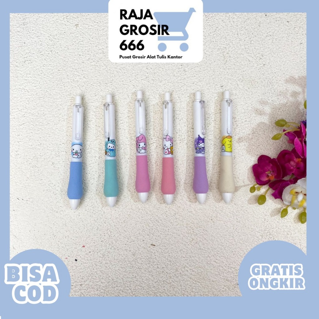 

Pulpen Cetek mekanik Sanrio Empuk pastel lucu PC-1508/ Pulpen Cinnamorol hello kitty kuromi purin Pochacco / Pen Pena pastel alat tulis kantor sekolah anak / Pen cetek mekanik