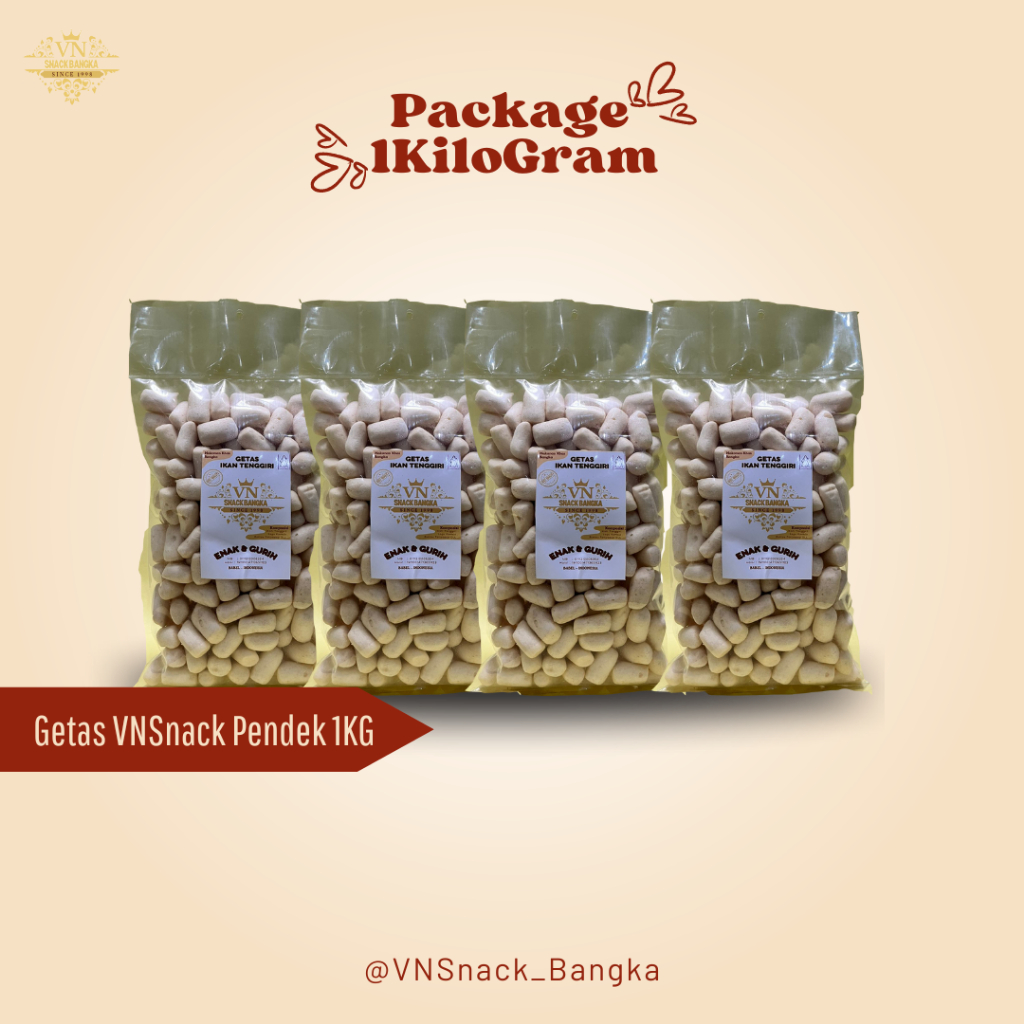 

Package 1KG Getas Super Ikan Tenggiri - Getas VNSnack Pendel Asli Bangka