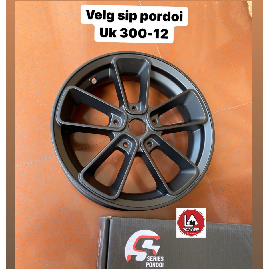 Velg sip pordoi 300-12" (full black) utk vespa matic / PX