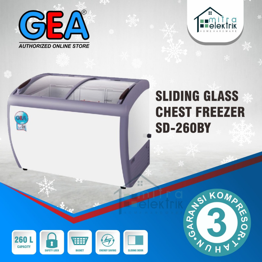 Chest Freezer GEA SD-260BY Sliding Curve Glass Freezer