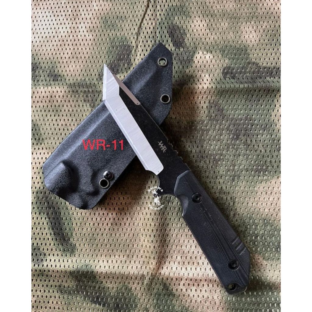 Pisau Tactical Kydex WR11 / Pisau WR Tactical Outdoor + Holster Dan Teklock / Pisau Camping Survival