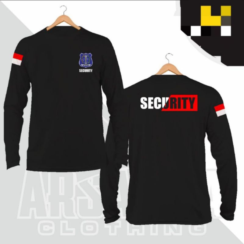 KAOS LENGAN PANJANG SECURITY MOTIF MERAH PUTIH