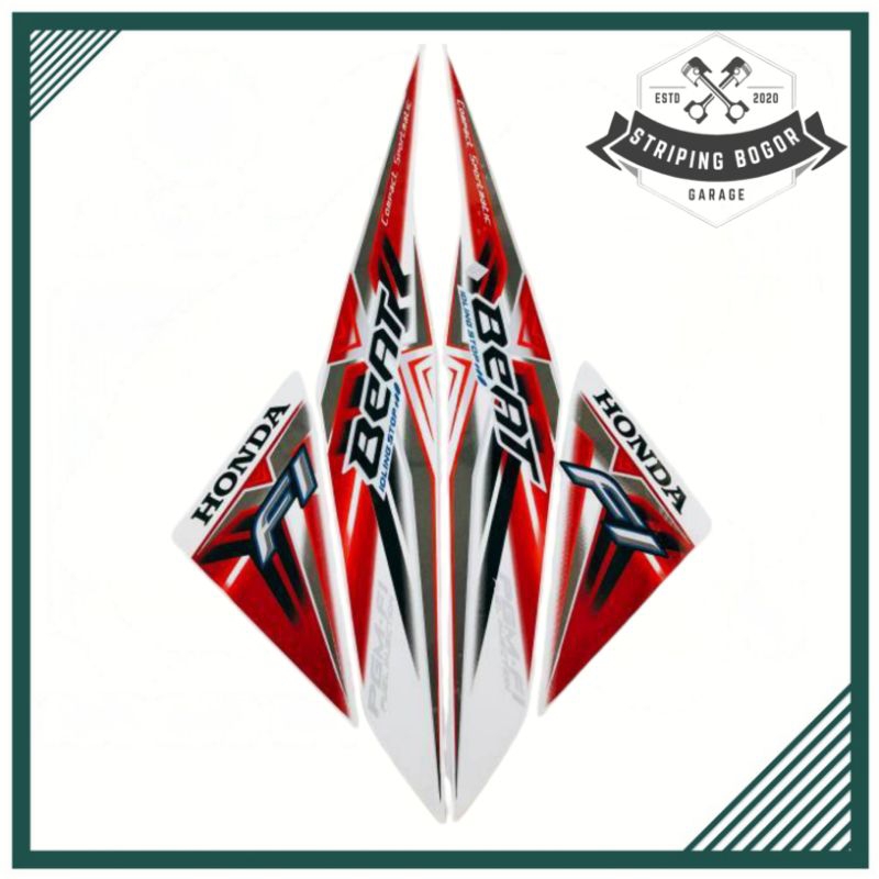 STRIPING HONDA BEAT FI THN 2015 IDLING STOP LIST MERAH PUTIH