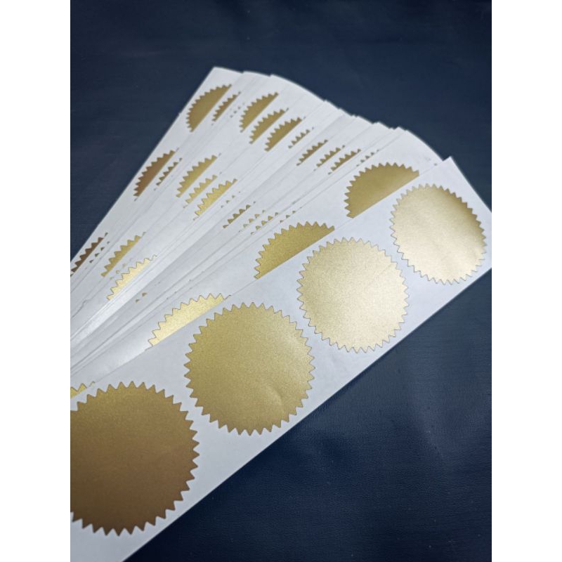 

stiker gold untuk stempel emboss stempel timbul STIKER SAJA TANPA LOGO