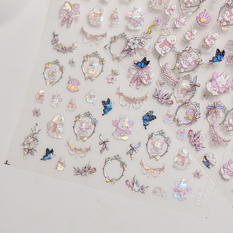 

STICKER RABBIT PINK HOLO TO 4344 FOR NAIL ART STICKER KUKU PREMIUM