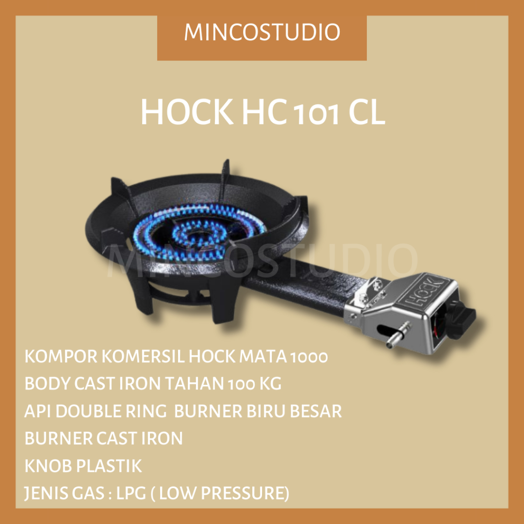 KOMPOR GAS 1 TUNGKU HOCK MATA SERIBU / KOMPOR GAS 1 TUNGKU HOCK API SERIBU HC-101 CL
