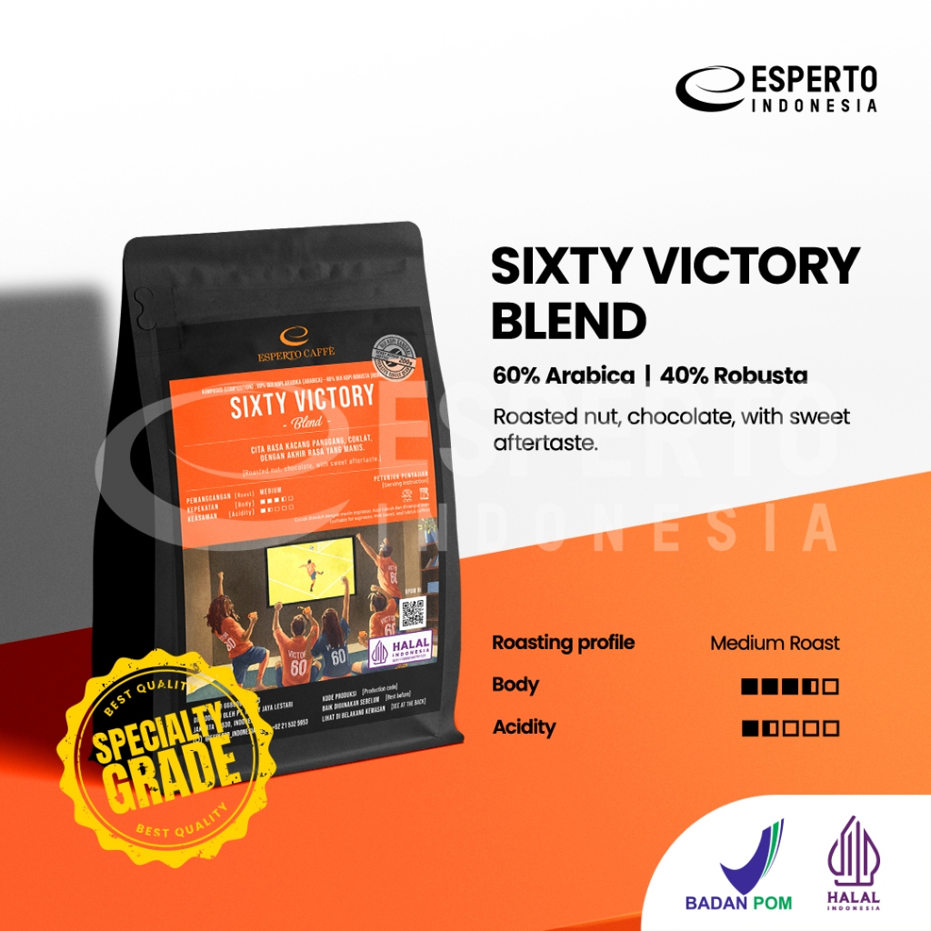 

PROMO ESPERTO CAFFE SPECIALITY SIXTY VICTORY 200 g - BIJI KOPI