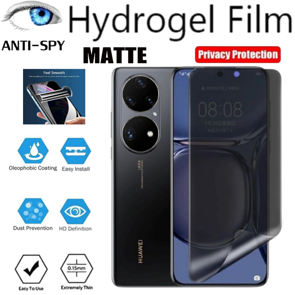 Anti gores Spy Matte Hydrogel Film Privacy Screen Protector Huawei P40 P40 Pro P40 Pro Plus P50 P50E