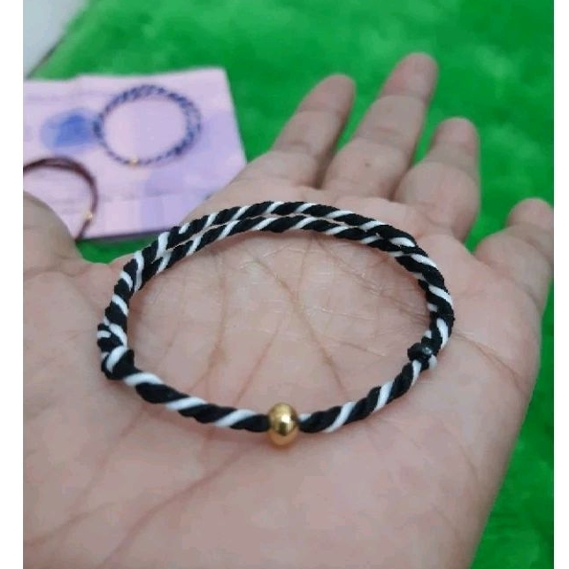 Gelang Tali Tridatu Hitam Dior 0,1gram Semar Jawa