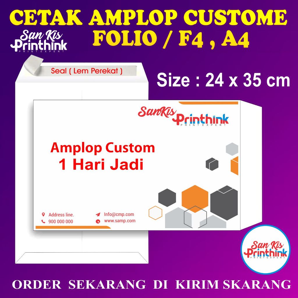 

Cetak Print Amplop Custom A4 F4/Folio Berkualitas