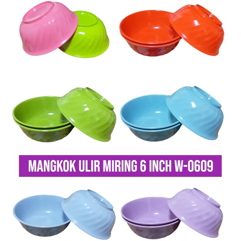 Mangkok Melamin Ulir Miring 6 Inch - Golden Flying Fish W-0609