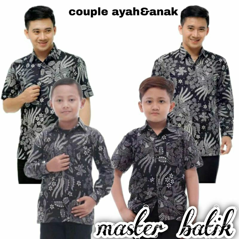 KEMEJA BATIK ANAK BAPAK LENGAN PANJANG Batik Couple Ayah Dan Anak Laki Laki Modern