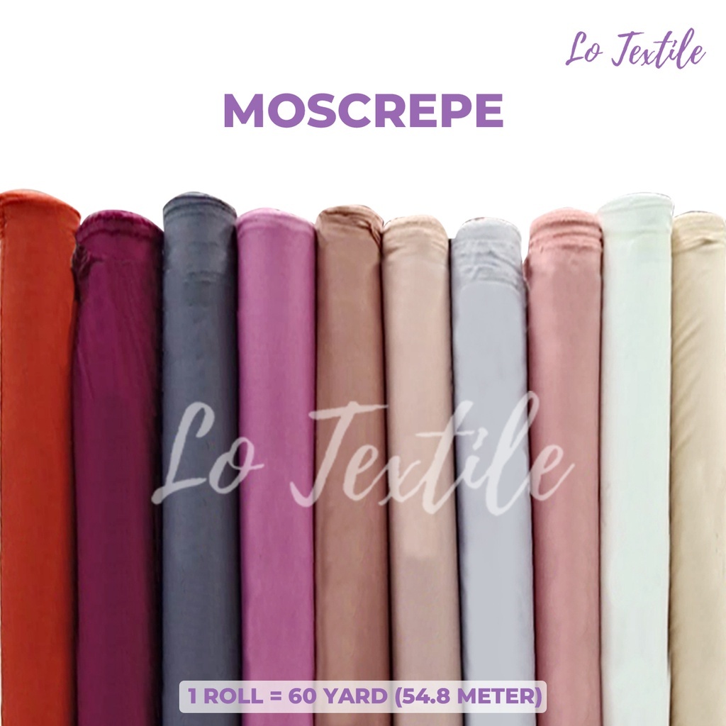 Kain Mosscrepe Moscrep 1 Roll - Bahan Gamis Kerudung Hijab Premium 60 Yard