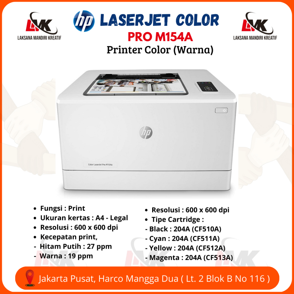 Printer Color HP Laser Jet Pro M154a | Mesin Cetak Warna A4 Legal