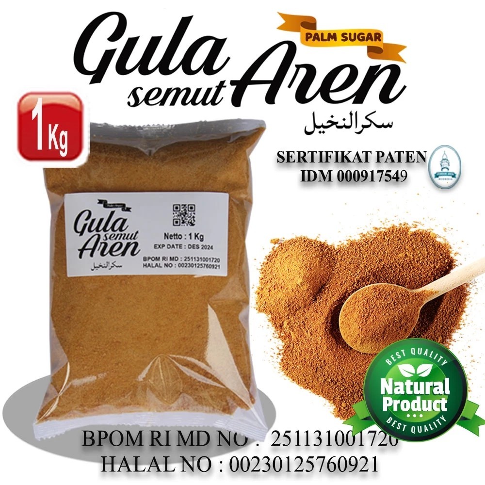 

Gula Merah Aren Kawung Semut Palem Palm Sugar Bubuk Murni Asli Original Tanpa Campuran 500 Gram