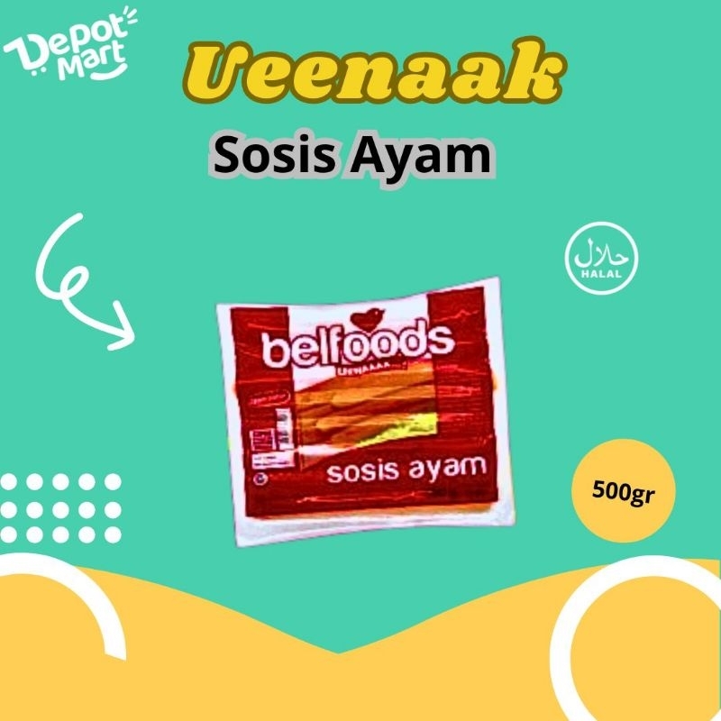 

Belfoods Sosis Ayam 500gr ueeeeenak / Belfood Chicken Sausage Chiken- Depot Mart