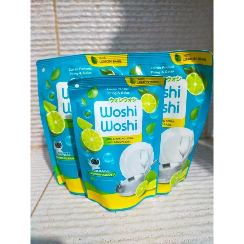 Sabun Cuci Piring Merk Woshi Woshi Ukuran 200ml Dan 75ml Sabun Lemon basil