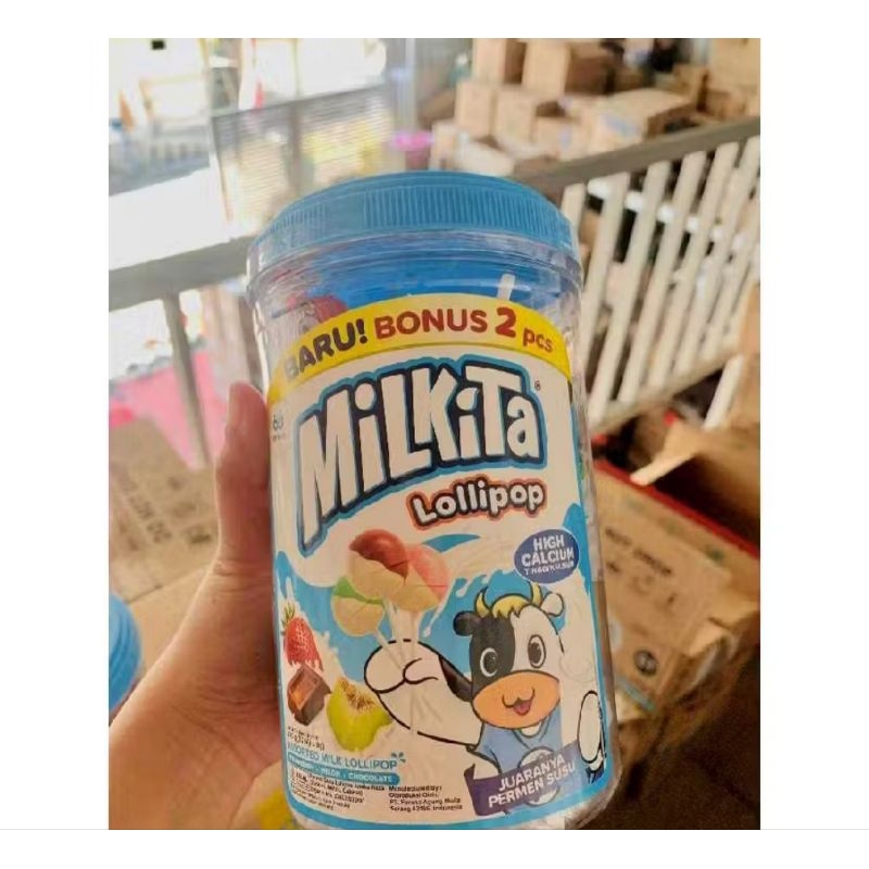 

permen milkita lolipop toples isi 30 bonus 2