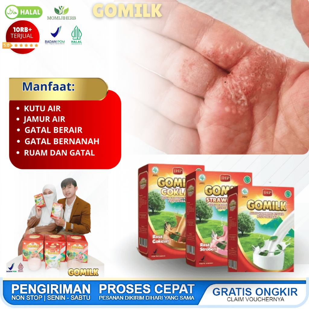 GOMILK Susu Kambing Etawa Plus Obat Herbal Gatal Kutu Air Penghilang Kuman Air Jamur Kutu Air Kutu A