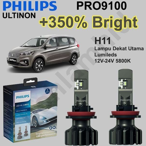 Lampu LED Philips ALL NEW ERTIGA ULTINON PRO9100 H11 pro 9100 LED Mobil Utama