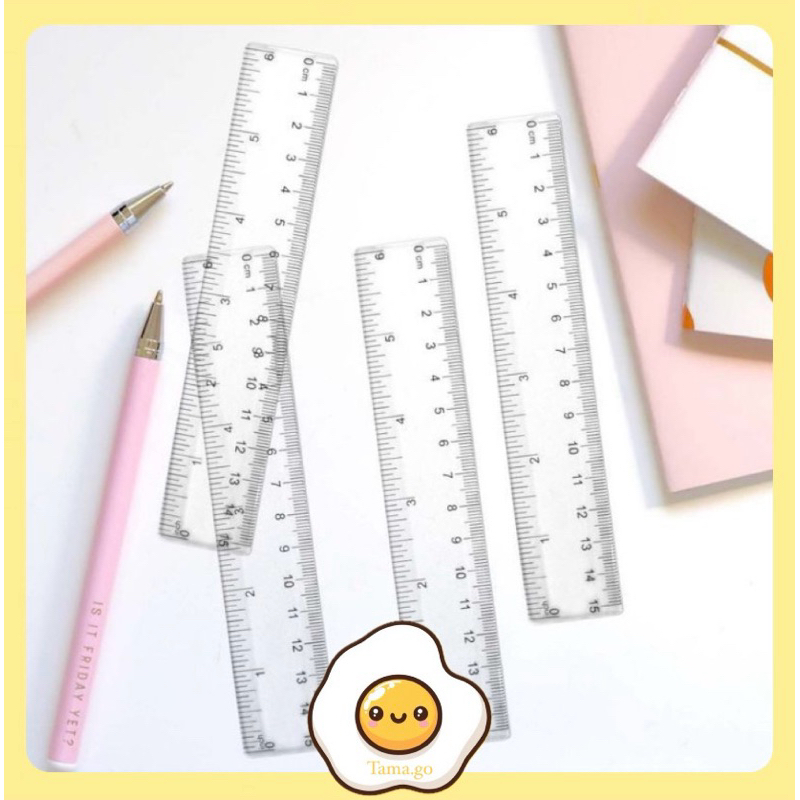 

Penggaris / Mistar Plastik Transparan / Penggaris Bening / Plastic Transparant / Clear Ruler 15 cm