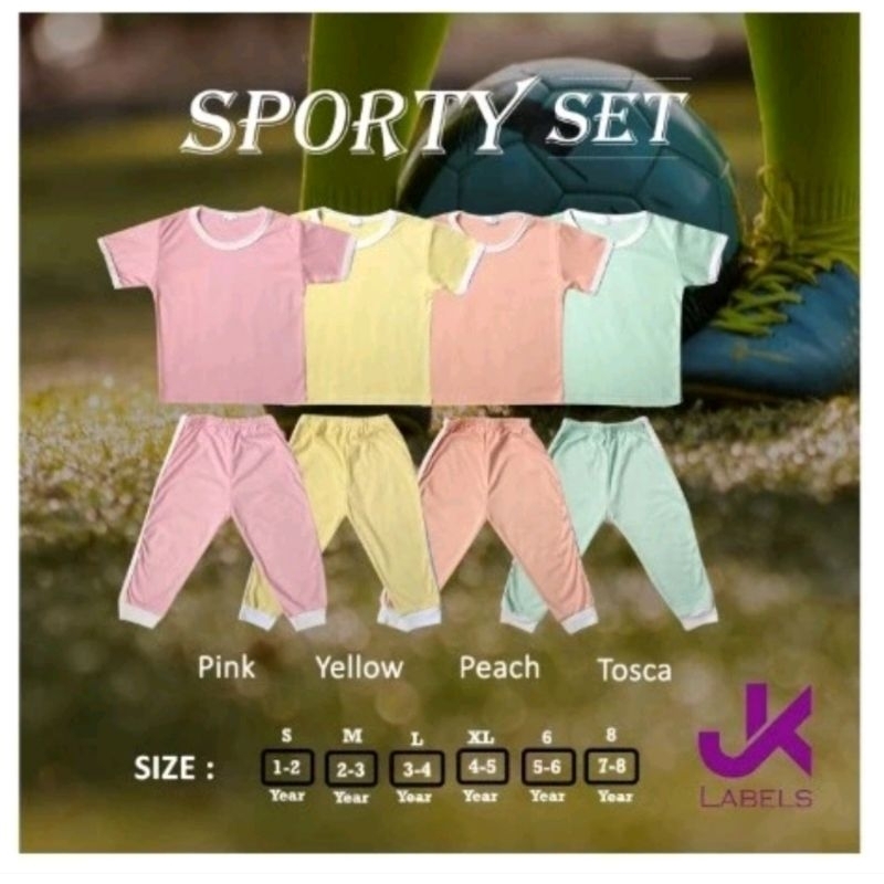 PROMO setelan anak / baju anak JK Labels Sporty Set 1-8 tahun laki-laki dan perempuan (1 stel)